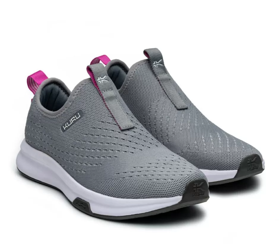 Sneakers<KURU Footwear Atom Slip-On Stone Gray-Berry Pink