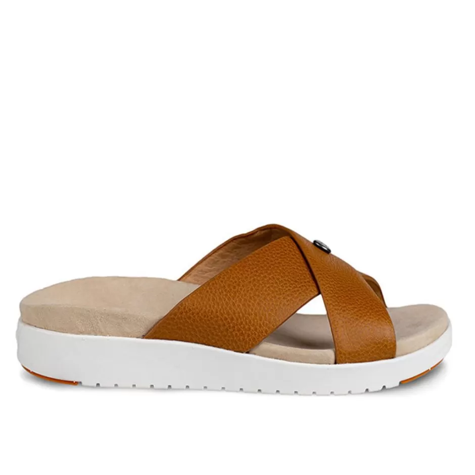 Sandals<KURU Footwear Breeze Caramel Brown-White-Gum