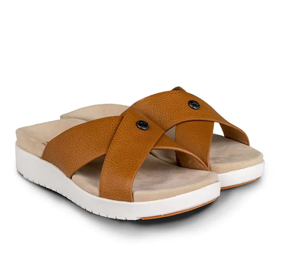 Sandals<KURU Footwear Breeze Caramel Brown-White-Gum