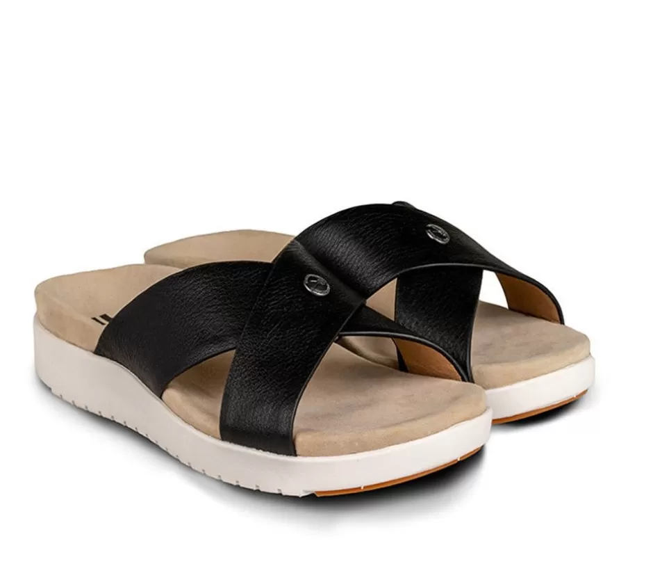 Sandals<KURU Footwear Breeze Jet Black-White-Gum