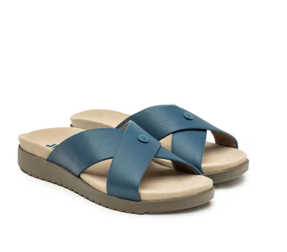 Sandals<KURU Footwear Breeze Mineral Blue-Faded Brown