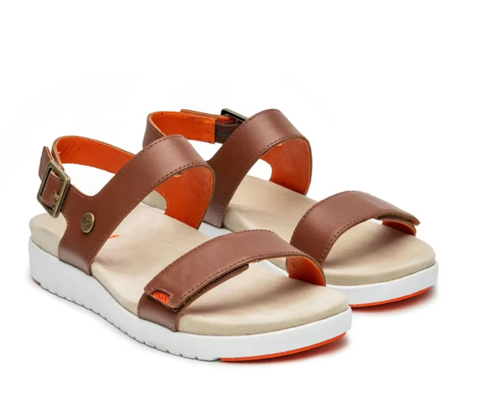 Sandals<KURU Footwear Glide Walnut Brown-Blood Orange