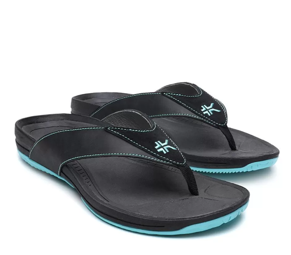 Sandals<KURU Footwear Kala Jet Black-Blue Breeze